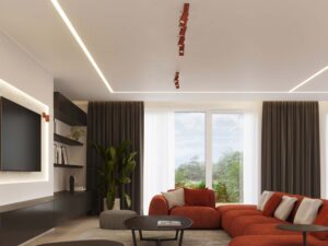 miniaturka Plafon RINTO 2 ochra czerwona nowoczesny