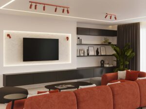 miniaturka Plafon RINTO 2 ochra czerwona nowoczesny