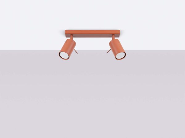 Lampa sufitowa podwójna ceglasta z regulowanymi reflektorami