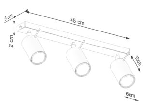 miniaturka Plafon RINTO 3L ochra czerwona loftowy