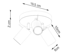 miniaturka Plafon RINTO 3P ochra czerwona elegancki