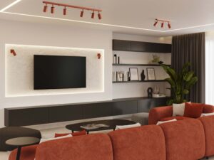 miniaturka Plafon RINTO 3P ochra czerwona elegancki