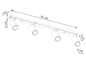 miniaturka Plafon RINTO 4L ochra czerwona designerski