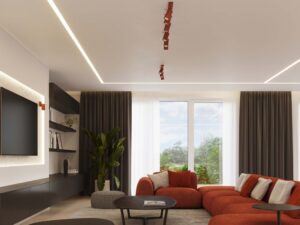 miniaturka Plafon RINTO 4L ochra czerwona designerski