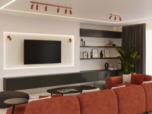 miniaturka Plafon RINTO 4L ochra czerwona designerski