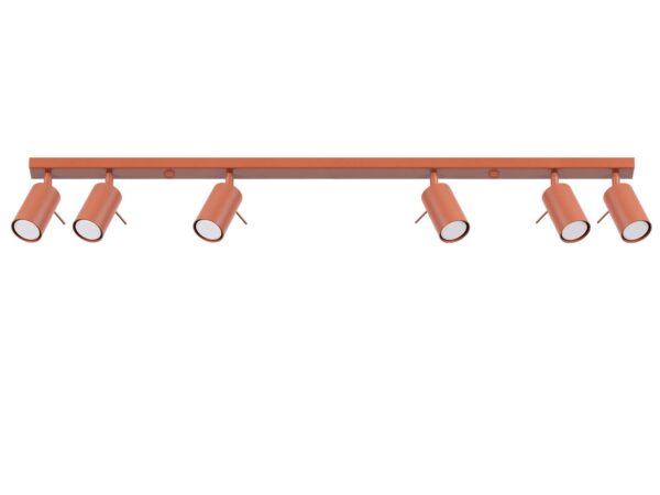 Listwa sufitowa miedziana z sześcioma regulowanymi reflektorami