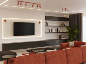 miniaturka Plafon RINTO 6L ochra czerwona nowoczesny