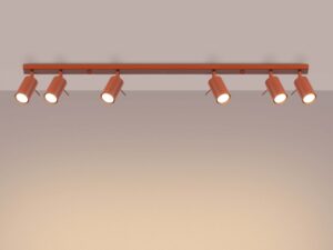 miniaturka Plafon RINTO 6L ochra czerwona nowoczesny