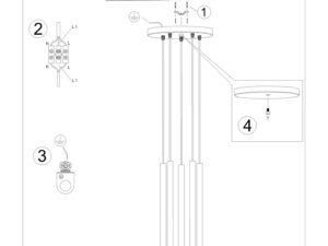 miniaturka Lampa wisząca VARIO 5P beżowa elegancka do salonu