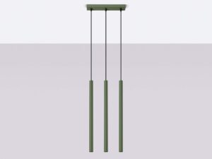 miniaturka Lampa wisząca VARIO 3 zielona oliwka designerska