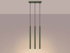 miniaturka Lampa wisząca VARIO 3 zielona oliwka designerska