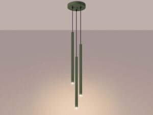 miniaturka Lampa wisząca VARIO 3P zielona oliwka elegancka
