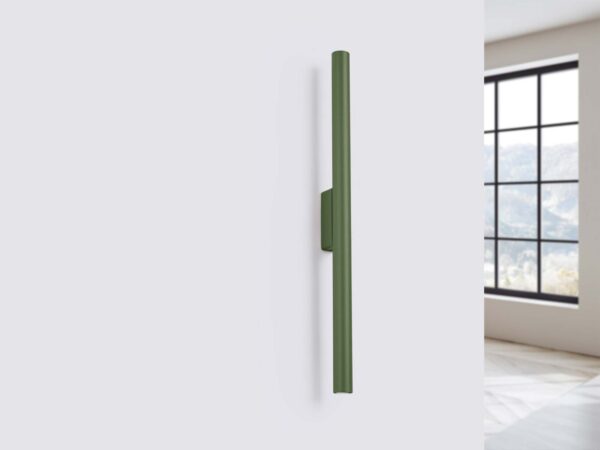 Nowoczesny kinkiet ścienny zielony dwupunktowy o minimalistycznym designie