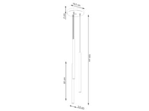 miniaturka Lampa wisząca VARIO 3P ochra czerwona do salonu