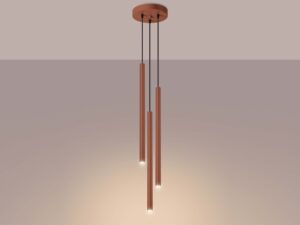 miniaturka Lampa wisząca VARIO 3P ochra czerwona do salonu