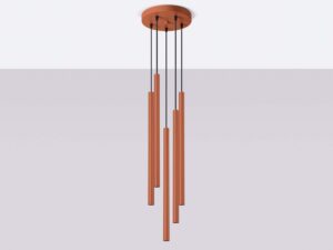 miniaturka Lampa wisząca VARIO 5P ochra czerwona loftowa