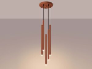 miniaturka Lampa wisząca VARIO 5P ochra czerwona loftowa