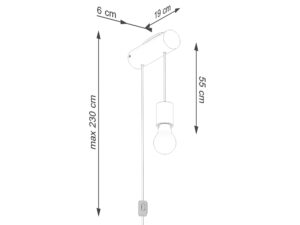 miniaturka Kinkiet NIMBO E27 z włącznikiem nowoczesny