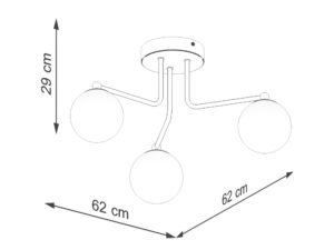 miniaturka Żyrandol ASTROL 3 czarny designerski
