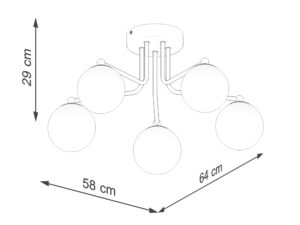miniaturka Żyrandol ASTROL 5 czarny nowoczesny