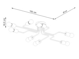 miniaturka Żyrandol TIMBRA 8 czarny elegancki LED