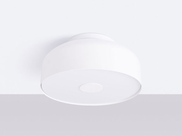 Biały plafon sufitowy okrągły o nowoczesnym kształcie