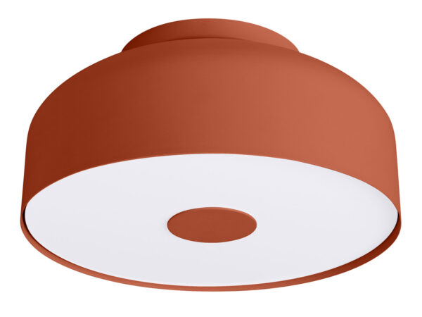 Ceglana lampa sufitowa plafon z białym dyfuzorem