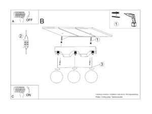 miniaturka Plafon BOLDO 3 drewniany skandynawski