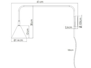 miniaturka Kinkiet NOREN ochra czerwona designerski