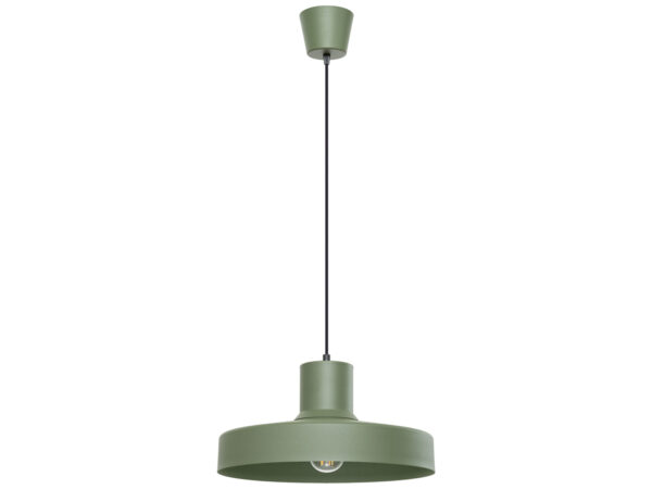 Metalowa lampa wisząca zielona w stylu industrialnym