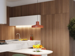 miniaturka Lampa wisząca BIRNO ochra czerwona designerska