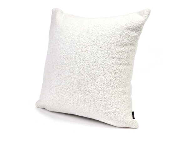 Biała poduszka dekoracyjna z tkaniny bouclé