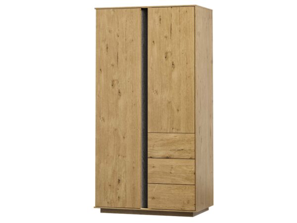 Szafa dwudrzwiowa dąb craft z trzema szufladami