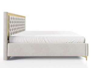 miniaturka Łóżko pikowane zagłowie metalowe nogi Melo