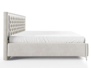 miniaturka Łóżko pikowane zagłowie metalowe nogi Melo