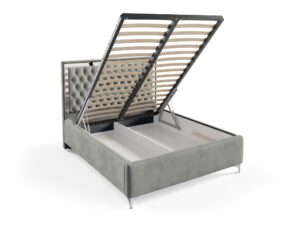 miniaturka Łóżko pikowane zagłowie metalowe nogi Melo