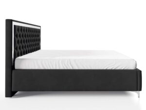 miniaturka Łóżko pikowane zagłowie metalowe nogi Melo