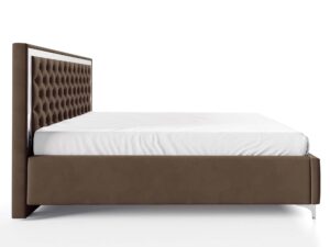 miniaturka Łóżko pikowane zagłowie metalowe nogi Melo