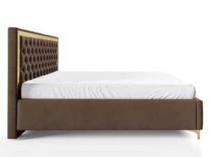 miniaturka Łóżko pikowane zagłowie metalowe nogi Melo