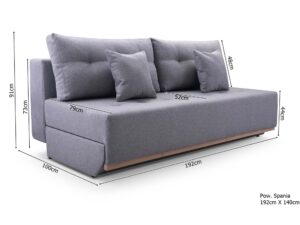 miniaturka Kanapa Nowoczesna Rozkładana Z Pojemnikiem Wolnostojąca Kollaro