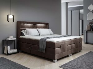 miniaturka Łóżko nowoczesne ozdobne przeszycia LED Lettera