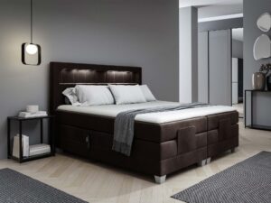 miniaturka Łóżko nowoczesne ozdobne przeszycia LED Lettera