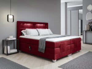 miniaturka Łóżko nowoczesne ozdobne przeszycia LED Lettera