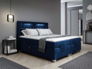 miniaturka Łóżko nowoczesne ozdobne przeszycia LED Lettera