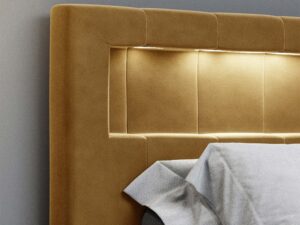 miniaturka Łóżko nowoczesne ozdobne przeszycia LED Lettera