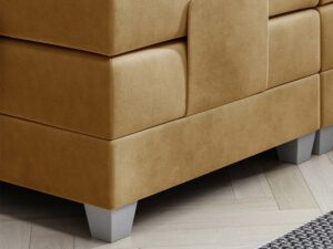 miniaturka Łóżko nowoczesne ozdobne przeszycia LED Lettera