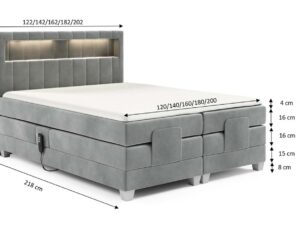 miniaturka Łóżko nowoczesne ozdobne przeszycia LED Lettera