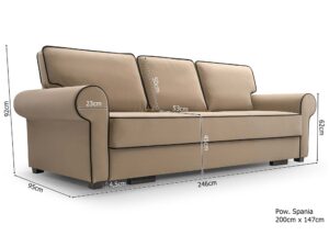 miniaturka Kanapa Nowoczesna Sprężyny Faliste Rozkładana Flappa