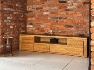 miniaturka Szafka RTV dębowa ryflowana 2-szuflady Castoro 48