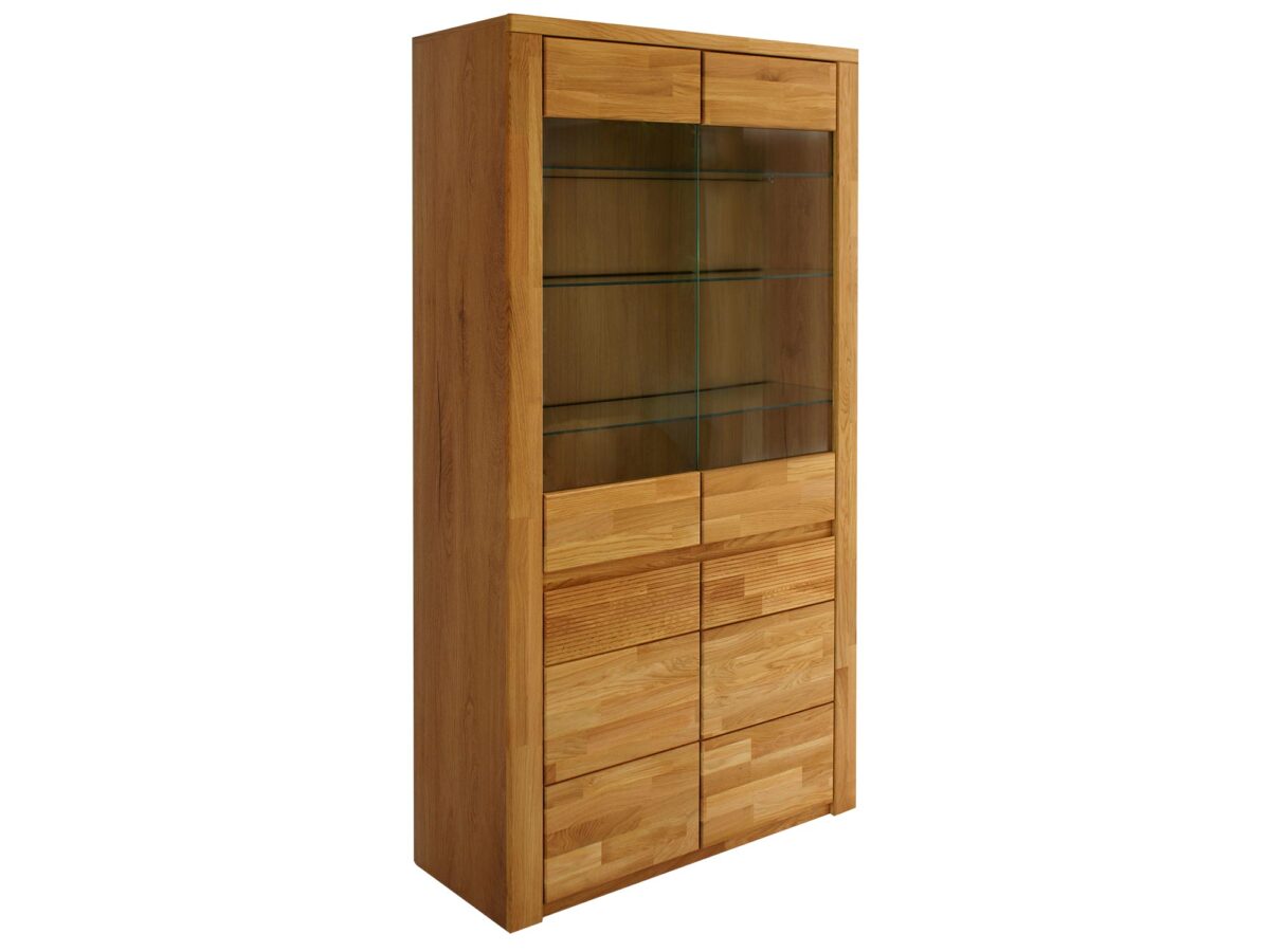 Witryna dębowa ryflowana wysoka przeszklona Castoro 72